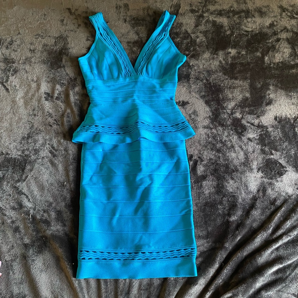 Blue Herve Leger dress